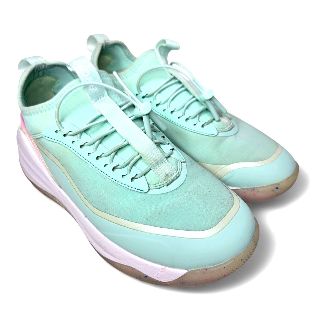 Clove Aeros Sneakers Vapor Green Bungee‎ Lace Slip On Sporty Running Metallic 7